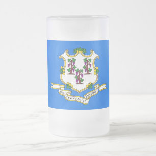 Mok van glas met vlag van Connecticut, Verenigde S