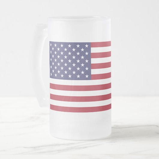 Mok van glas met vlag van de Verenigde Staten van  (Voorkant links)