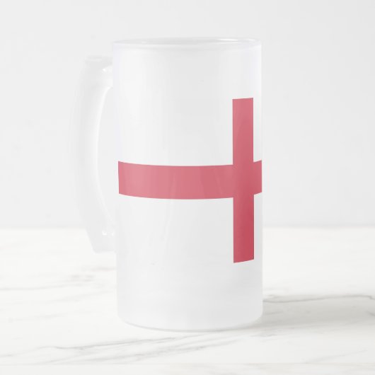 Mok van glas met vlag van Engeland, bevroren (Voorkant links)