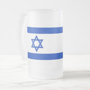 Mok van glas met vlag van Israël