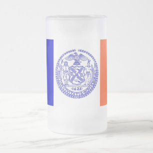 Mok van glas met vlag van New York City, bevroren
