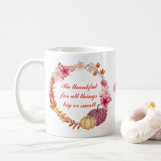 Mok van herfst Wreath Quote (Met donut)