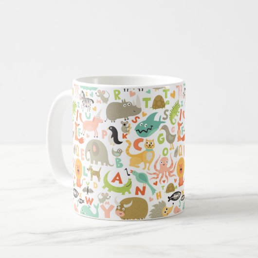 Mok van het alfabet van kinderen (Voorkant links)