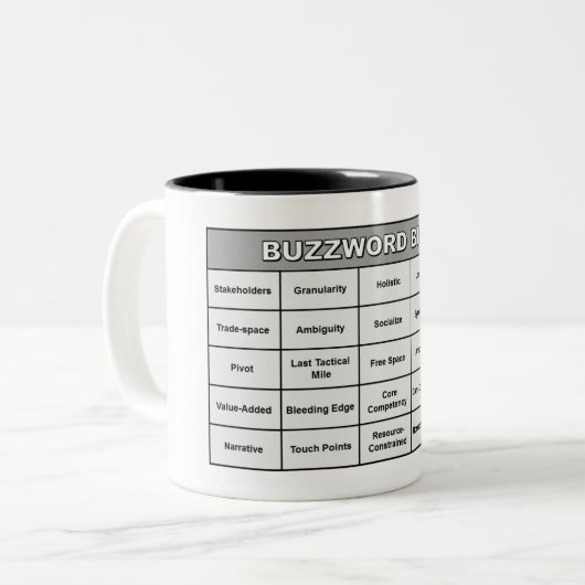 Mok van het Bingo van het Modewoord (Voorkant links)