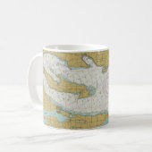 Mok van het grote reisblad Michigan Nautical Chart (Voorkant links)