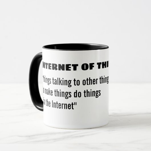 Mok van het internet van dingen IOT (Voorkant links)
