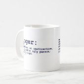 Mok VAN HET KOFFIE VAN DE OMSCHRIJVING VAN DE MING (Voorkant links)