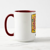 Mok van het medieval-Floral verlicht Letter B-Mono (Links)