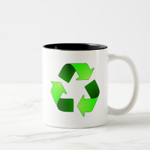 Mok van het recyclingsymbool