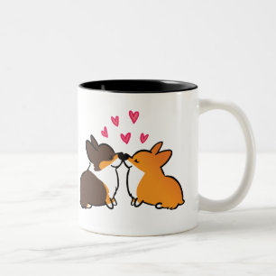 Mok van het zoenen Corgis Corgi Kissing