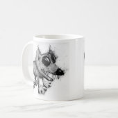 mok van hondenkoffie (Voorkant links)