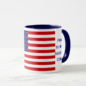 Mok van Janz over de Amerikaanse vlag Ringer Coffe (Voorkant rechts)