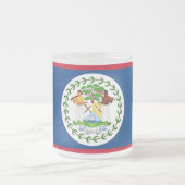 Mok van klein glas, bevroren, met vlag van Belize (Center)