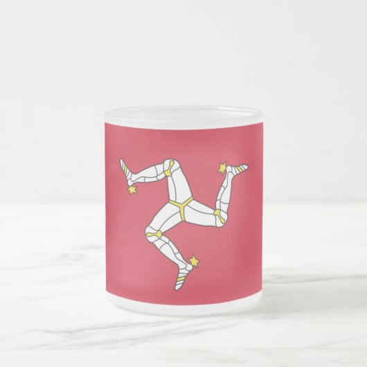 Mok van klein glas, gevroren met Man vlag, VK (Center)