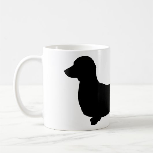 Mok van lange-Hair Dachshund-keramiek (Links)