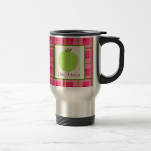 Mok van leraar Groene Apple Pink Pset