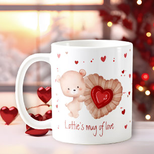 Mok van Liefde Schattigee Teddy Bear Cookie Heart
