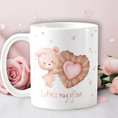 Mok van liefde Schattigee teddybeer Cookie Roze Va