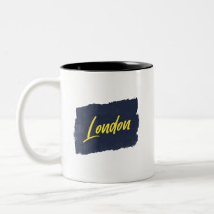 Mok van London Handwrite Yellow Typography Coffee