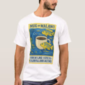 Mok van Malawi – Pauw & Mbuna Fish Coffee Blend T-shirt (Voorkant)