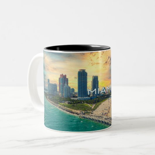 Mok van Miami Beach Panorama Uitzicht (Voorkant links)