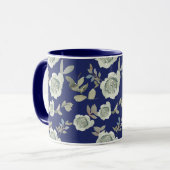 Mok van Navy Blue Floral (Voorkant links)