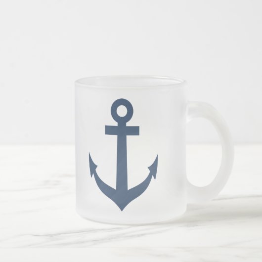 Mok van onautisch glas met scheepsankerpictogram (Rechts)