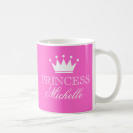 Mok van prinses op maat in roze met aangepaste naa