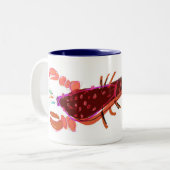 Mok van Red & Navy Lobster & Minnows 11oz (Voorkant links)