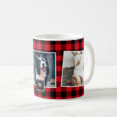 Mok van Red Pset Pattern Photo Collage Monogram (Voorkant rechts)