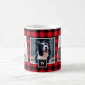 Mok van Red Pset Pattern Photo Collage Monogram (Center)