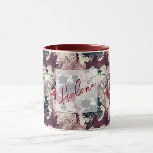 Mok van roze waterverf met vuurwapens (Midden)