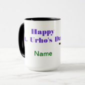 Mok van St. Urho met vredessprinkhaan (Voorkant links)