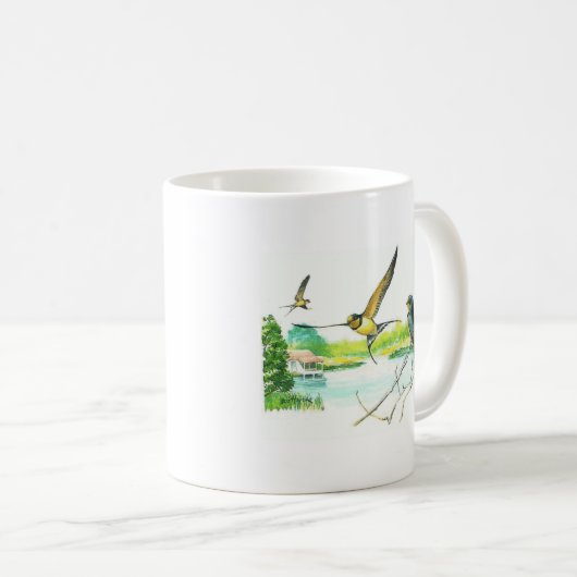 Mok van vogels - Barn Swallow (Voorkant rechts)