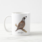 Mok van waterverf kwartelvogels (Links)