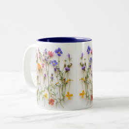 Mok van wilde bloemen koffie