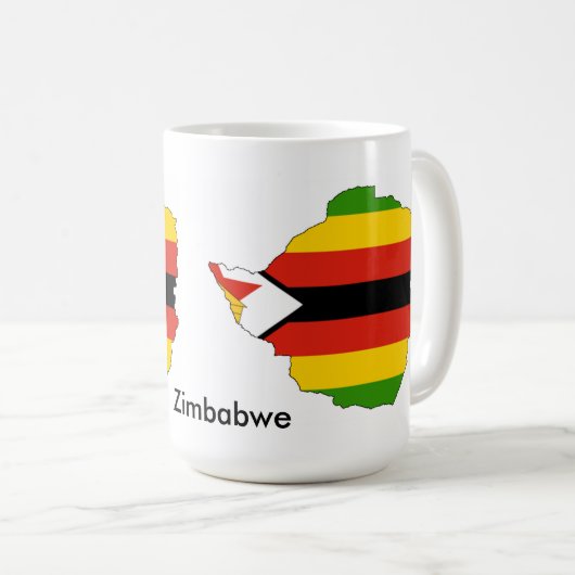 Mok van Zimbabwe met vlag en kaart (Voorkant rechts)