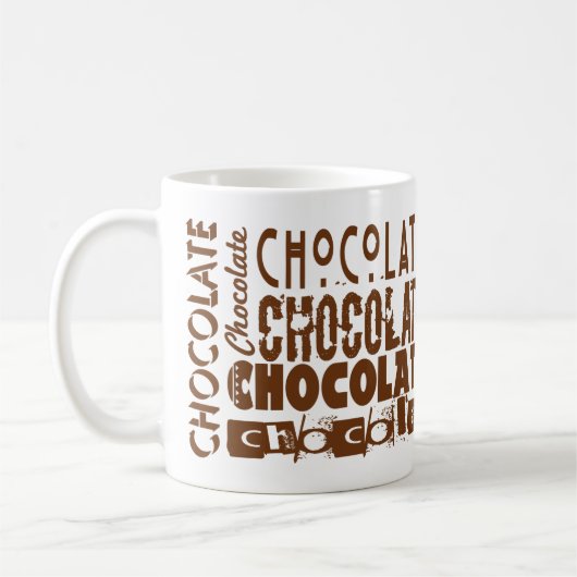 Mok van zoete chocolade-typografie (Links)