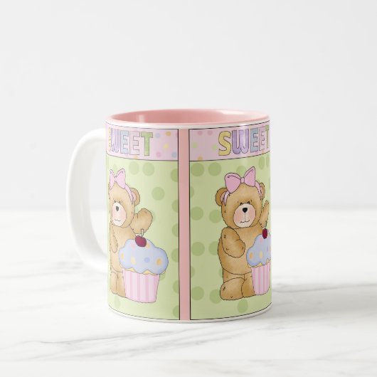 Mok van zoete cupcake (Voorkant links)