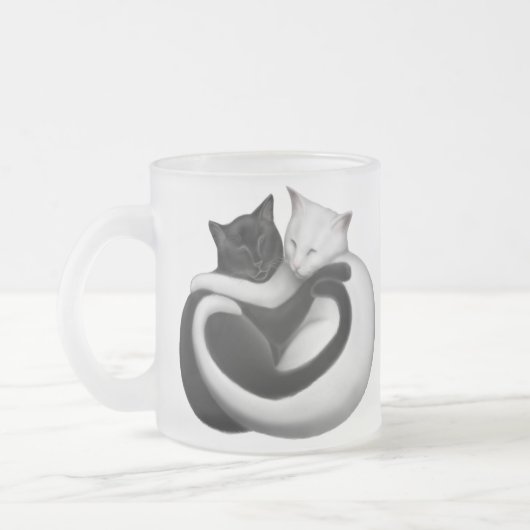 Mok van zwarte en witte katten (Links)