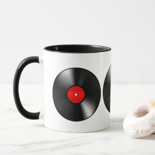  Mok vinylrecord koffie
