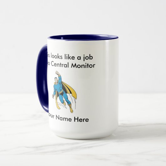 Mok voor centrale monitor mannelijke superheld (Voorkant links)