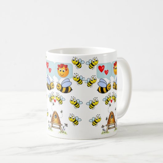 Mok voor chocolade voor hommelbruine hommel (Voorkant rechts)