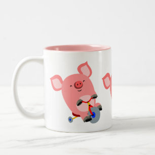 Mok voor cute Cartoon Tricycle Pig