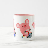 Mok voor cute Cartoon Tricycle Pig (Center)