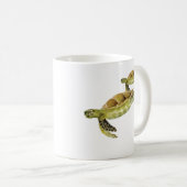 Mok voor de waterverf van zeeschildpadden met groe (Voorkant rechts)