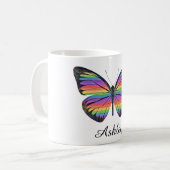 Mok voor gepersonaliseerde butterfly-koffie (Voorkant links)