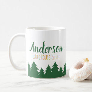 Mok voor gepersonaliseerde Lake House & Pine Trees