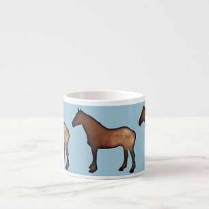 Mok voor gouden paarden, keramische espresso