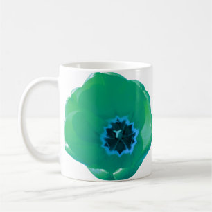 Mok voor groene en blauwe tulpen